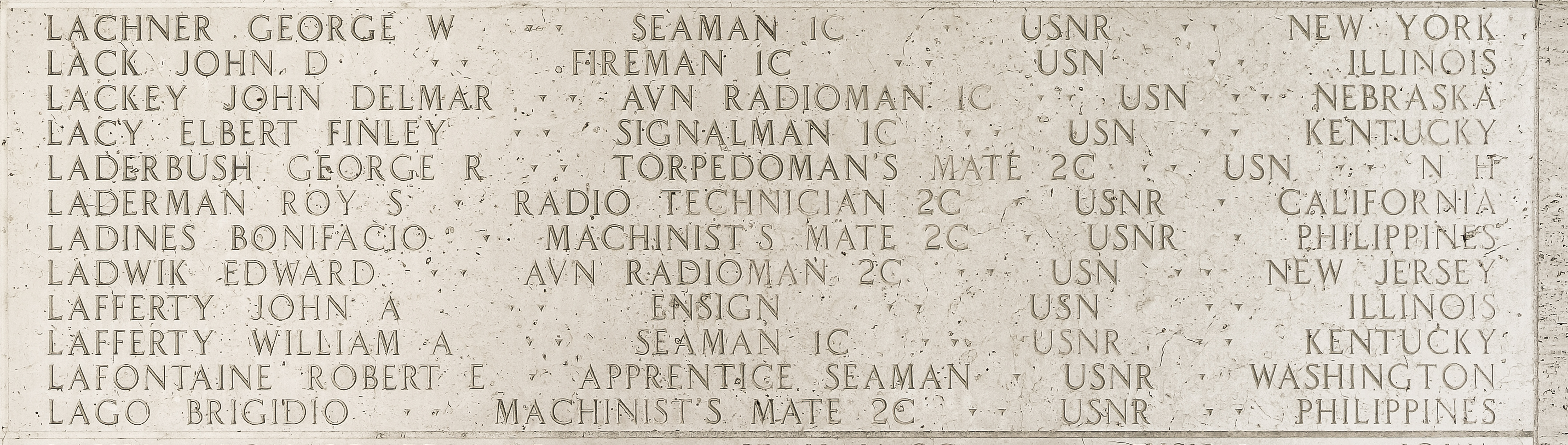 Roy S. Laderman, Radio Technician Second Class